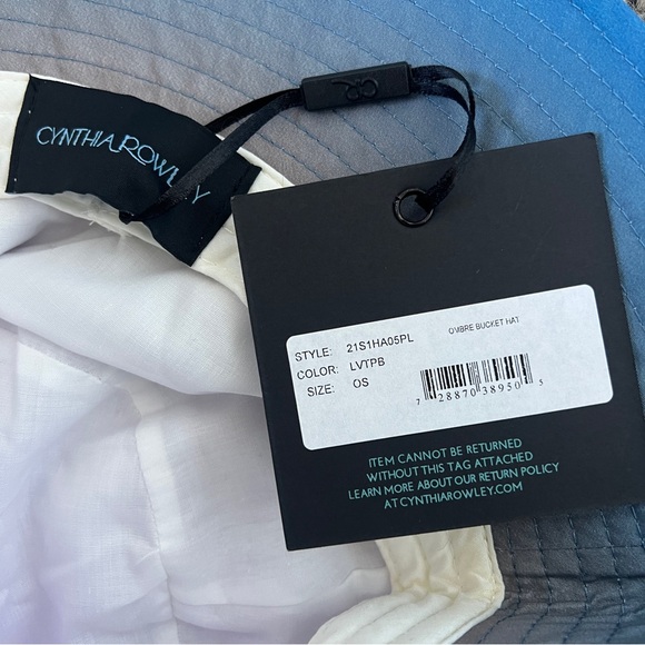 Cynthia Rowley pastel ombre blue pink sunset bucket hat - Picture 5 of 7